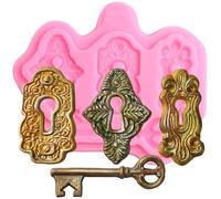 Moules en résine en forme de fleur, serrure vintage, charnières, vis, sangles de ceinture, moule en silicone pour fondant, chocolat, bonbons, décoration de gâteaux, moules en résine d'argile, 13 x