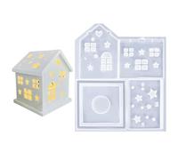 Moules en résine en silicone en forme de maison - Fournitures de moulage en silicone, moules créatifs 3D | Moule de fabrication de bougies, kit d'art décoratif en résine pour la fête des