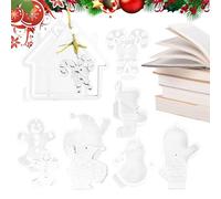 Moules en résine en silicone en forme de maison pour la fabrication de bijoux - Moules en résine pour porte-clés de Noël avec ornements sur le thème des vacances pour la décoration de la maison
