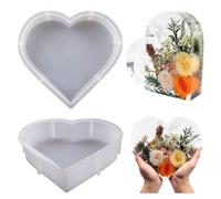 Moules en résine en silicone pour la préservation des fleurs - Moules hexagonaux en forme de grand cœur - Moule en résine époxy profond pour la préservation des fleurs - Moulage de résine - Bricolage