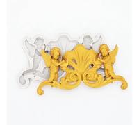 Moules en résine époxy, 13 x 6,8 x 1 cm - Style européen - Ange - Moule en silicone - Moule à gâteau en résine - Outil de pâtisserie - Décoration en dentelle