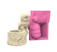 Moules En Résine Époxy Faits À La Main Moule Silicone Forme De Hibou Vase Succulents Porte-stylo Pot Fleurs Silicone