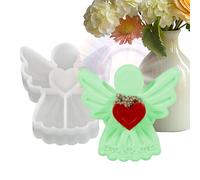 Moules en résine époxy, fournitures d'artisanat en forme de cœur, ange, moules flexibles pour fabrication de bougies, pour la fabrication de savon, la, le plâtre, les arts et l'artisanat, la