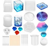 Moules en Résine Epoxy - HAOPYOU - 28 Pièces - Flexible - Réutilisable - Kit Complet