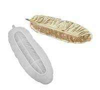 Moules en résine époxy, moule à plateau en forme de plume moule d'époxyde de résine pour faire des plateaux de bijoux, 8,8 x 24 cm