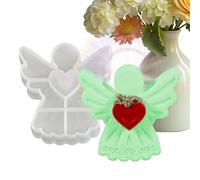 Moules en résine époxy - Moule réutilisable en forme d'ange cœur - Moules pour bougies et coulée en résine | Pour faire du savon, des bougies, du plâtre et de la décoration de la maison