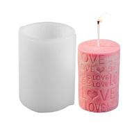 Moules en résine époxy pour la Saint Valentin, moule en résine pour la Saint-Valentin | Moules en silicone pour bougies d'amour gravées - Moule à colonne en silicone Love pour faire voir