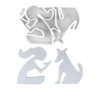 Moules en résine ornementale en silicone réutilisables en forme de chien | Moule amusant en résine pour amis, collègues, famille, enfants, adultes, décoration d'intérieur, projet de bricolage