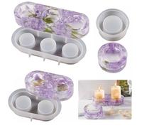 Moules en Résine pour Bougeoir,3 Pcs Moule Silicone Bougeoir Silicone Mould Candle Holder DIY Silicone Mould pour Chandelier Moule de Moulage en Silicone