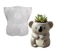 Moules en résine réutilisables en forme de koala | Moules en silicone pour le moulage de résine pour cire, argile, béton, pots de fleurs, pot à crayons, maison, bureau, jardin