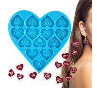 Moules En Résine - Silicone, Clous De Moule, Moule De Boucle D'oreille En Forme De Cœur, À Dégagement Facile | Moules Transparents De Moulage De Bijoux Réutilisables, Accessoire D'artisanat Pour Boucl