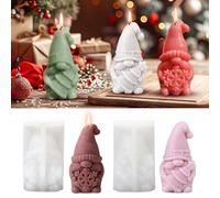 Moules en Silicone 3D de Noël, Lot de 2 Moule à Bougie en Silicone 3D Père Noël, Moules en silicone 3D Lutin pour Mouler des Bougies, du Savon, de l'artisanat