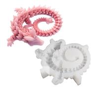 Moules en silicone 3D Dragon - Moules de moulage en forme de dragons polyvalents pour résine, fondant, décoration de gâteaux, fabrication de bougies, béton, ciment et argile | Moule flexible en plâtre