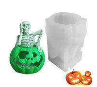 Moules en silicone 3D en forme de crâne d'Halloween | Aromathérapie en résine effrayante faite à la main pour fondants, biscuits, gâteaux, bonbons, cupcakes