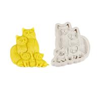 Moules en silicone 3D en forme de famille de chats de qualité alimentaire pour le moulage de résine, fabrication de savon fait à la main, bougie, statue en gypse, ornement, joli gâteau de chat