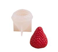 Moules en silicone 3D en forme de fraise pour bougies en résine époxy