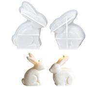 Moules en silicone 3D en forme de lapin de Pâques - Moule en silicone en forme de lapin de Pâques - Décoration de Pâques - Moules en plâtre pour mouler des ornements pour bougies, plâtre, bricolage (A