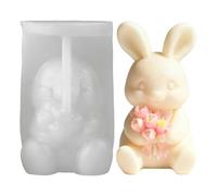 Moules en silicone 3D en forme de lapin de Pâques - Moule en silicone - Lapin de Pâques - Moule en silicone - Moules en plâtre pour couler la Saint-Valentin - Pour décoration de Pâques, bougies en