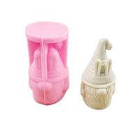 Moules en silicone 3D en forme de Père Noël à longues oreilles faites à la main en résine naine