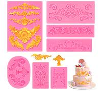 Moules en Silicone 7 Pcs - Moule Fondant Pour Faire des Gâteaux, Chocolats, Puddings, Crèmes Glacées et Savons - DIY Décoration de Gâteau - Different Taille