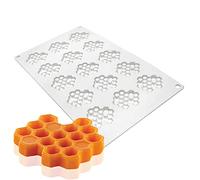 Moules en silicone à 15 cavités en forme de nid d'abeille pour chocolat, abeille, fondant, ruche, moule en silicone pour gâteaux, cupcakes