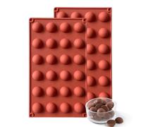Moules en silicone à 24 cavités demi-sphère, MKNZOME 2 pièces moules en silicone demi-cercle dôme pour chocolat, moules de cuisson en silicone pour faire du chocolat, gâteau, gelée, mousse dôme
