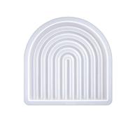 Moules en silicone à rayures pour moulage de résine, moules de plateau de porte en forme d'arche époxy, tapis de tasse en résine, plateau rayé en forme d'arche