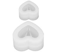 Moules en silicone coeur pour savon, 2 pièces 3D coeur moule en silicone Art doux artisanat moules amour forme pendentif moules pour bijoux à bricoler soi-même