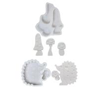 Moules en silicone d'automne - Moule en silicone - Moule en silicone - Moule en silicone pour l'automne - Champignons - Hérisson - Moules en plâtre pour couler - Moule 3D - Moule en silicone pour
