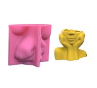 Moules en silicone de gypse pour le visage, moules pour le visage de support de joue, moule de vase de jardinière succulente, moule en résine d'argile de ciment, moule en silicone de gypse de visag
