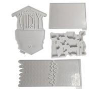 Moules en silicone de la scène natale - Moule en plâtre de la scène native, moule d'ornements de maison de naissance de Jésus | Moule en fonte époxy pour maison de nativité, moule en plâtre pa