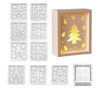 Moules En Silicone De Noël,10 Pièces Moules à Savon et Plâtre de Noël | Décoration Maison pour Pâte à Sucre Savon Cire Créative Fête Anniversaire Salon
