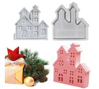 Moules en silicone de Noël | Décoration de maison en silicone | 1 paire de moules en silicone pour la fabrication d'artisanat en plâtre et époxy, pour fondant salon chambre bureau fête w nd