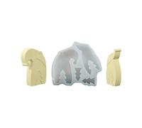 Moules en Silicone de Noël - Moule En Plâtre Père Noël Pour Moulage - Moule Artisanal Antiadhésif pour Bougie Savon Fêtes
