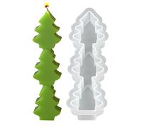 Moules en Silicone de Noël Moule en silicone 3 cavités sapin Père Noël élan | Moule Pour Bougie Parfumée Décoration De Table pour Plâtre Argile Béton Arts et Artisanat Savon Arbre de Noël