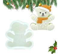 Moules en Silicone de Noël,Moules à Ours en Pain d'Épice pour Artisanat | Moule Anti-Adhésif Démoulage Facile pour Décoration Cupcake Chocolat Fondant Cire Bougie et Art Résine