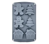 Moules En Silicone De Noël,Moules Chocolat Bonhomme Pain D'épices Maison Sapin | 6 Cavités en Silicone 3D pour Décoration de Chocolat, Cire, Cupcake, Savon et