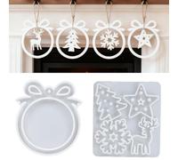 Moules en silicone de Noël, moules en silicone, pendentifs en résine époxy, décoration de Noël, moules 3D en forme de flocon de neige, moules en plâtre pour porte-clés, ornement, cadeau