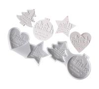 Moules En Silicone De Noël | Moules En Silicone Pour Pendentifs De Noël | Charme Réutilisable pour Plâtre Pâte à Modeler Béton | Béton Pâte À Sucre Plâtre
