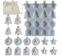 Moules en silicone de Noël, moules en silicone pour résine époxy - Moules en silicone antiadhésifs pour ornements, moules de décoration créative, moules en résine suspendus pour décoration d'arbres, L