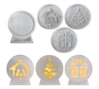 Moules en silicone de Noël - Moules en silicone pour sapin de Noël - Abat-jour de Noël - Décoration de Noël - Moules en plâtre pour bougeoirs, savon, plâtre, bricolage