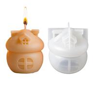 Moules En Silicone De Noël Pour Bougies,Décoratif 3D - 3D Thème De Fêtes Moule En Résine Et Béton - Chaumière Du Père Noël Pour Les Fêtes L Action De Grâce L Automne L Hiver Les Anniversaires Et La Ta