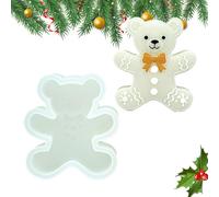 Moules en silicone de Noël pour résine, anti-adhésif, facile à démouler | Moule en forme d'ours pour faire du chocolat, du savon, des bougies, du fondant, des décorations de cupcakes et