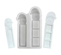 Moules en Silicone de Noël pour Résine Design Santa - Cuisson de Noël - Moule Porte-Sujet pour Décoration Patisserie Savon Chocolat Fourrage