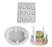 Moules en Silicone de Noël Réutilisable avec Base | Moules En Silicone Pour Résine De Fêtes pour Cire Avent Décoration Maison Fournitures Fêtes Arts et Artisanat