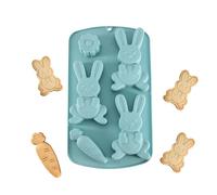 Moules en silicone de Pâques - 3D forme de lapin anti-adhésif outil de casting | Moule en résine pour gommes, cupcakes, bonbons, gelée, pâte, glace, savon et décoration de gâteau DIY