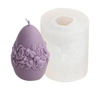 Moules en silicone de Pâques - Motif fleurs roses 3D - Moules de bougies de Pâques pour la fabrication de bougies - Moule en résine pour décoration de fête à la maison - Moule en résine pour fondant