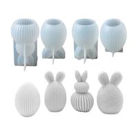 Moules en Silicone de Pâques, Moule à Savon à Démoulage Facile, Matrice en Silicone pour Résine Œuf Lapin de Pâques, Pour Décorations de Fête Loisirs Créatifs Ornements et Centre de Table