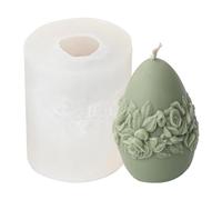 Moules en silicone de Pâques,Moules de fabrication de bougies de Pâques à motif en relief rose 3D | Bricolage décorations de fête résine artisanat savon Fondant moule pour gâteau décoration savon boug