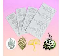 Moules en silicone DIY Leaf Cake Shaping Products avec quatre styles au choix : feuilles en forme de cœur, feuilles d'arc, corail et décorations de gâteaux ordinaires. (B, 22 x 9 cm)